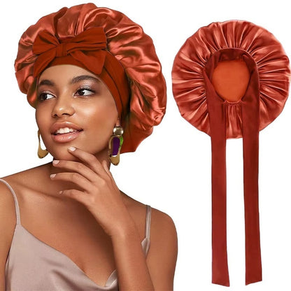 Satin Hair Bonnet For Sleeping - With Tie Band For Women