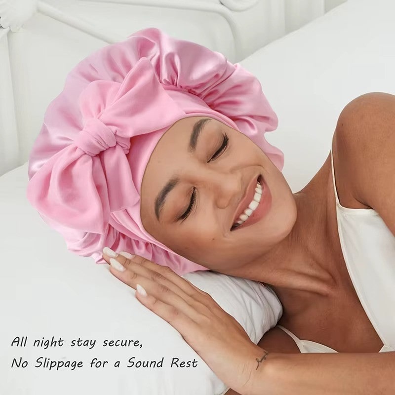 Satin Hair Bonnet For Sleeping - With Tie Band For Women