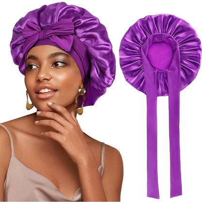 Satin Hair Bonnet For Sleeping - With Tie Band For Women