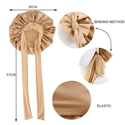 Satin Hair Bonnet For Sleeping - With Tie Band For Women