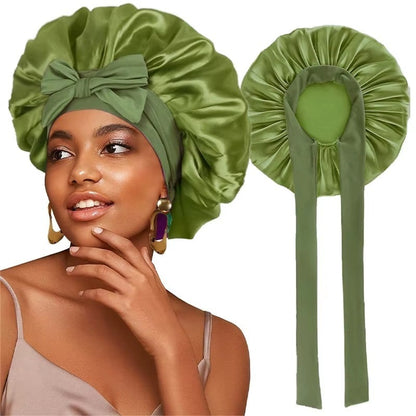 Satin Hair Bonnet For Sleeping - With Tie Band For Women