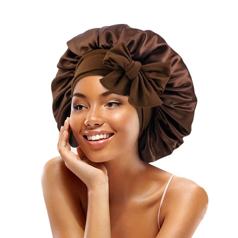 Satin Hair Bonnet For Sleeping - With Tie Band For Women