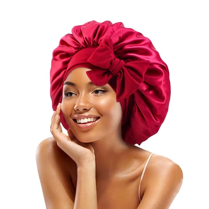 Satin Hair Bonnet For Sleeping - With Tie Band For Women