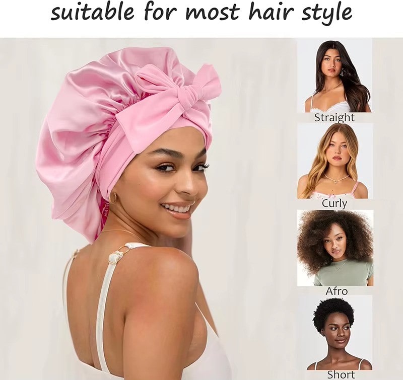 Satin Hair Bonnet For Sleeping - With Tie Band For Women
