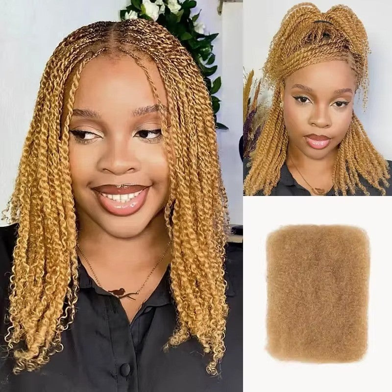 Afro Kinky Bulk Human Hair - for Braiding 100% Remy Hair Bundles