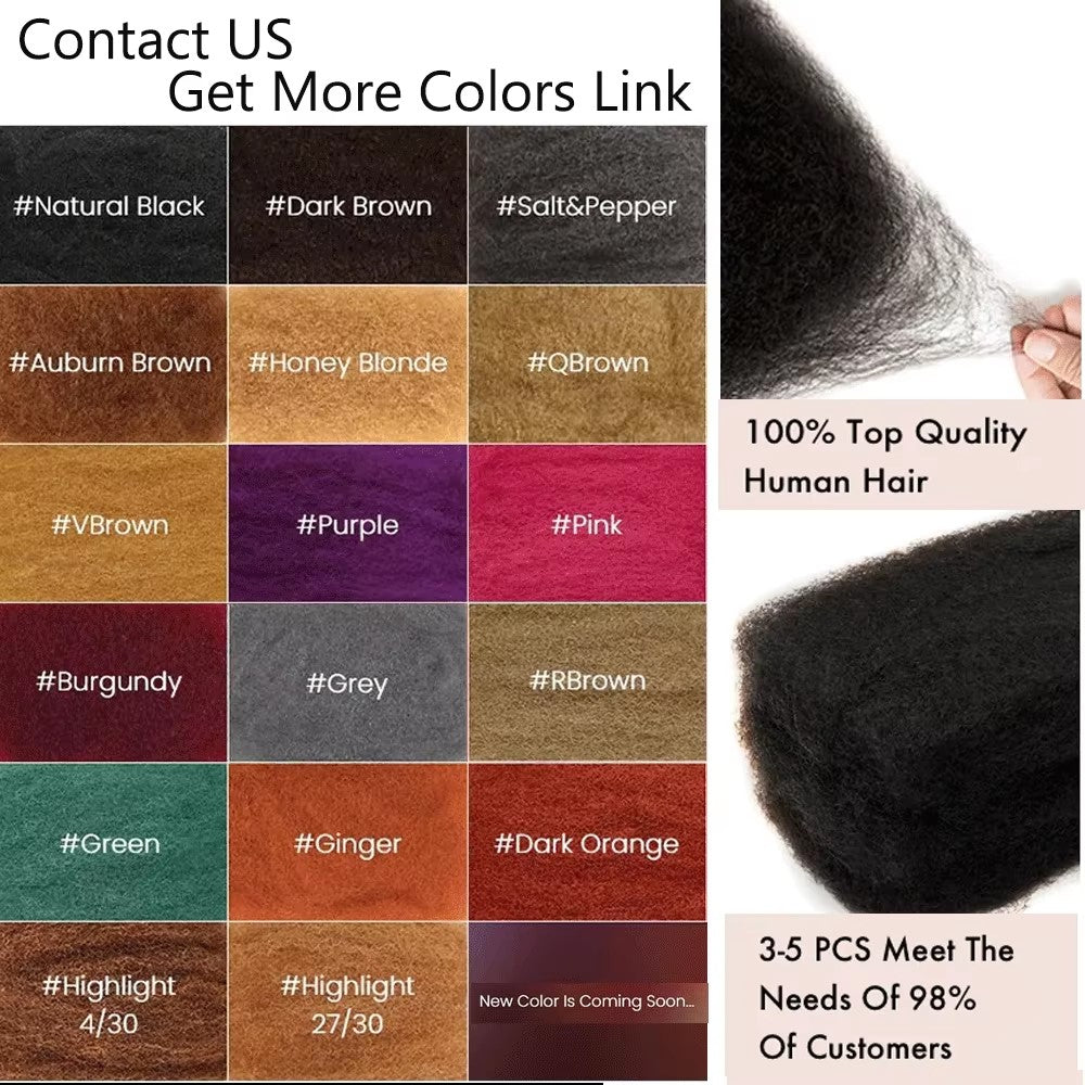 Afro Kinky Bulk Human Hair - for Braiding 100% Remy Hair Bundles