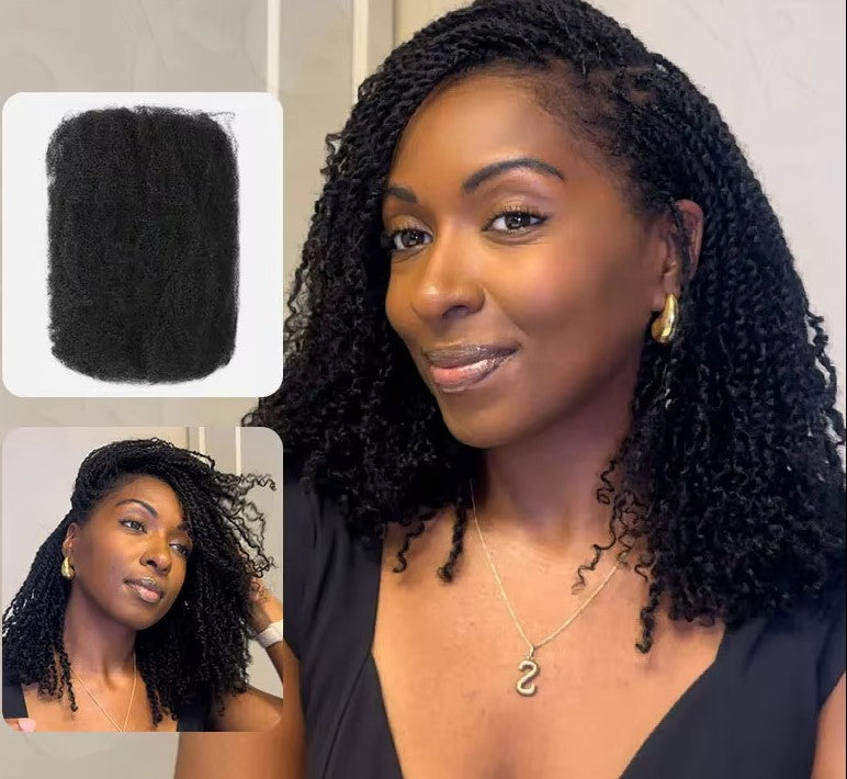Afro Kinky Bulk Human Hair - for Braiding 100% Remy Hair Bundles