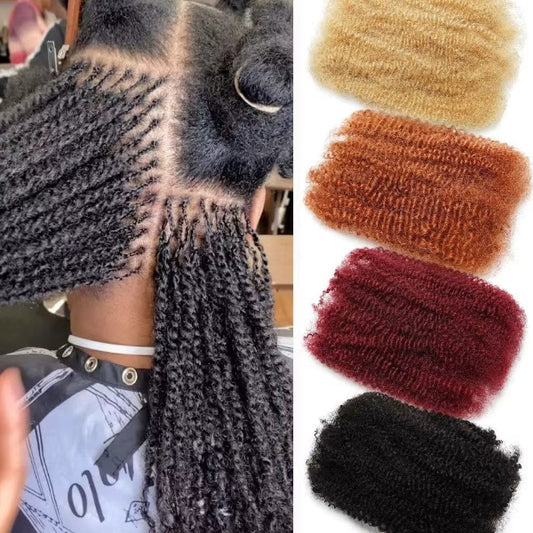Afro Kinky Bulk Human Hair - for Braiding 100% Remy Hair Bundles