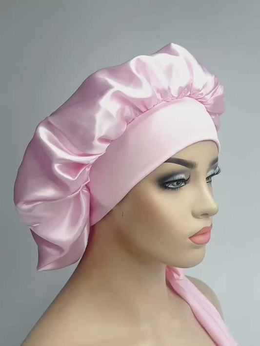 Satin Hair Bonnet For Sleeping - With Tie Band For Women